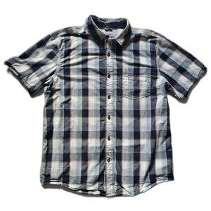 Carhartt Essential Plaid Short Sleeve Button Down Shirt Men's L Blue
